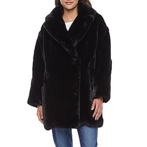 BRAND NEW! Worthington black fluffy coat.